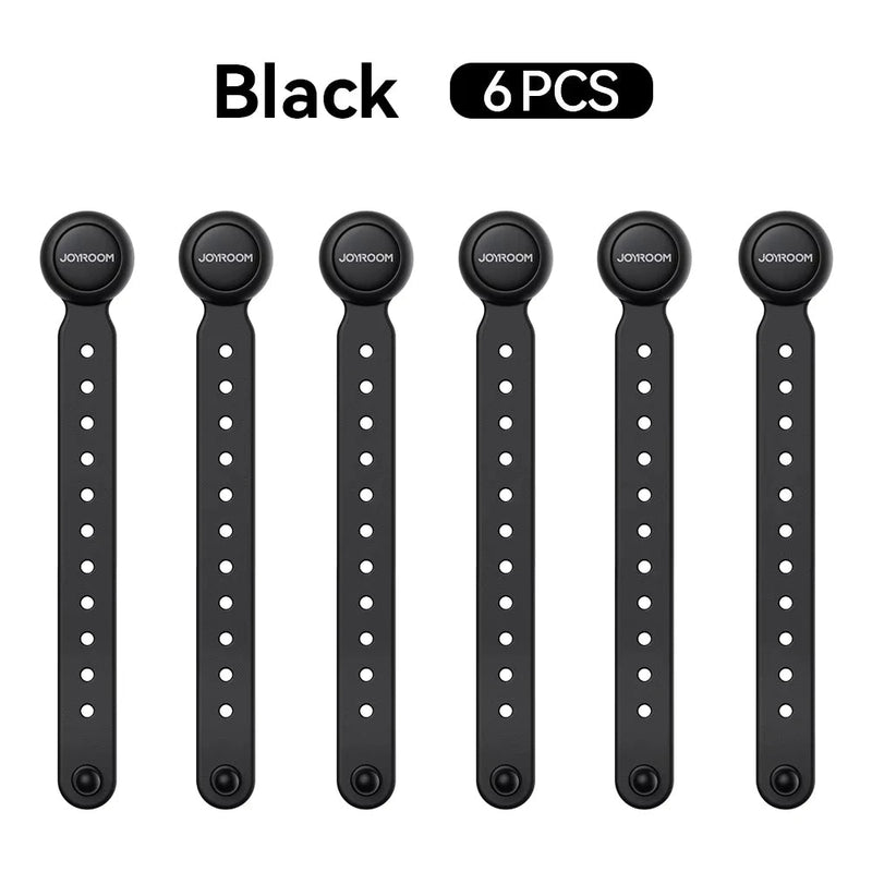Magnetic Cable Management Ties – 6pcs. Adjustable 11cm Hook & Loop Wire Straps for Effortless, Tangle-Free Home Organization