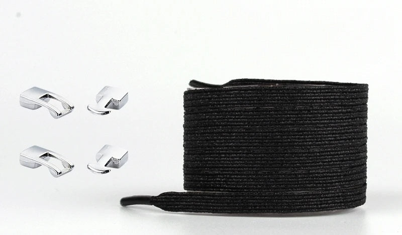 Elastic Shoelaces Sneakers - Colorful No-Tie Flat Laces with Metal Lock for Adults & Kids, Lazy Fit, Stylish Convenience