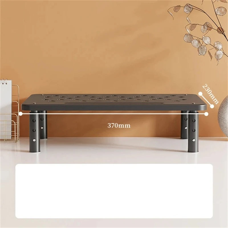 Adjustable Telescopic Computer Monitor Rack – Elevate Your Screen to Reduce Neck Strain with Sleek Desk Organizer Storage Stand