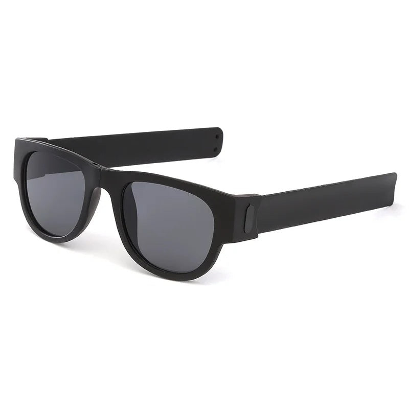 Folding Slap Sunglasses – Trendy Polarized Shades for Men with Mirror Finish and Wristband-Style Folding Innovation