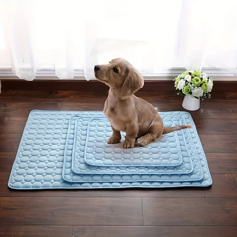 Cooling Pet Mat for Summer - 40in Ice Silk Sleep Pad for Dogs & Cats