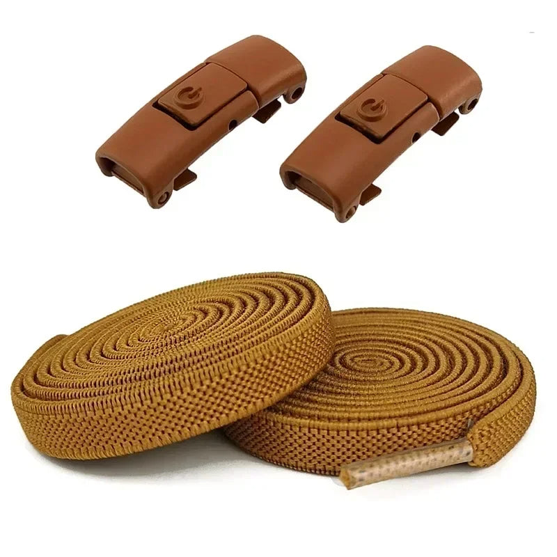 Elastic No Tie Shoelaces - 2-Pair Flat Locking Laces for Kids & Adults Sneakers