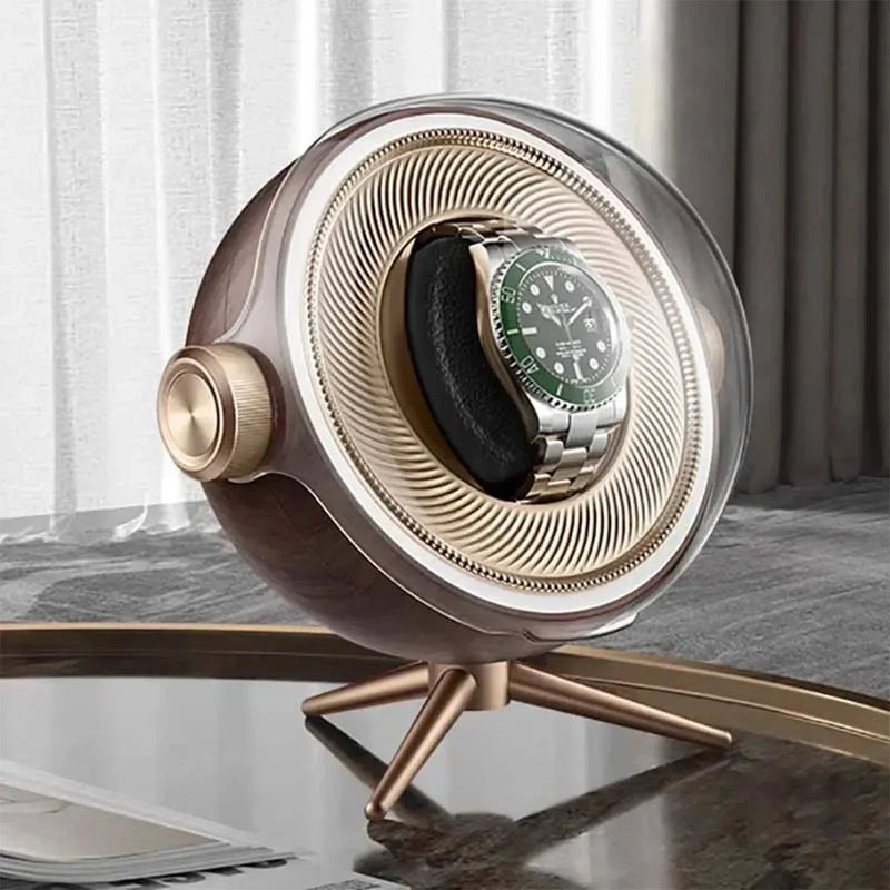 Luxury Automatic Watch Winder – Zero Magnetism Silent Storage Box with LED for Mechanical Watches, Bedside Display, or Gift Showcase