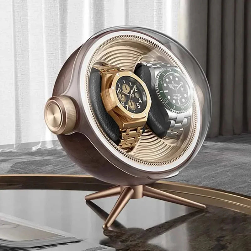 Luxury Automatic Watch Winder – Zero Magnetism Silent Storage Box with LED for Mechanical Watches, Bedside Display, or Gift Showcase