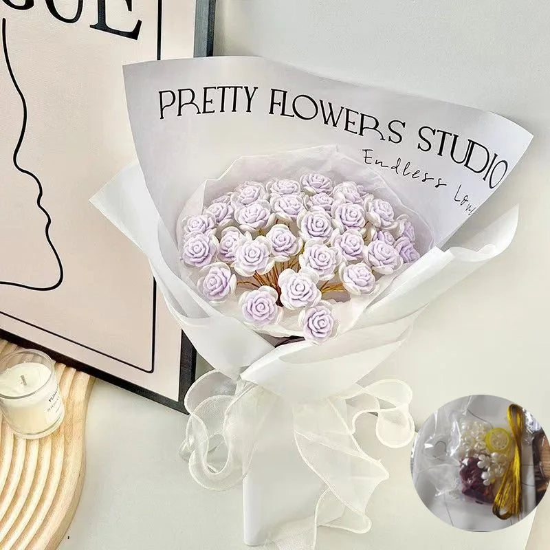 DIY Rose Bouquet Material Bag – 33pcs. Handmade Romantic Valentine’s Gift That Lasts Forever for Your Girlfriend or Loved One