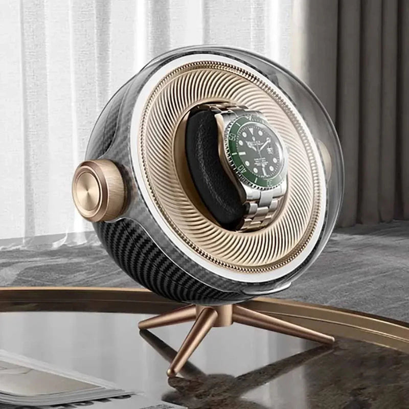 Luxury Automatic Watch Winder – Zero Magnetism Silent Storage Box with LED for Mechanical Watches, Bedside Display, or Gift Showcase