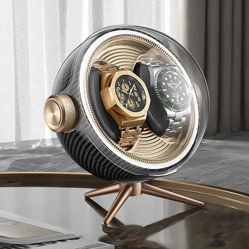 Luxury Automatic Watch Winder – Zero Magnetism Silent Storage Box with LED for Mechanical Watches, Bedside Display, or Gift Showcase