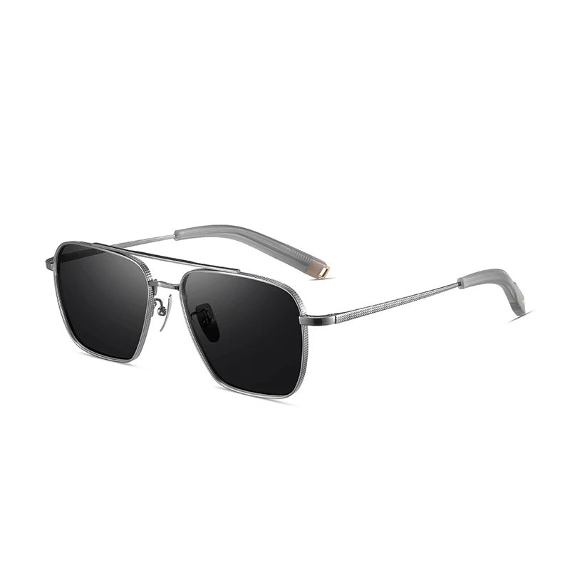 Polarized Pure Titanium Sunglasses for Men - Outdoor UV400 Photochromic Lens Eyewear, Lightweight Frame for Stylish & Safe Vision