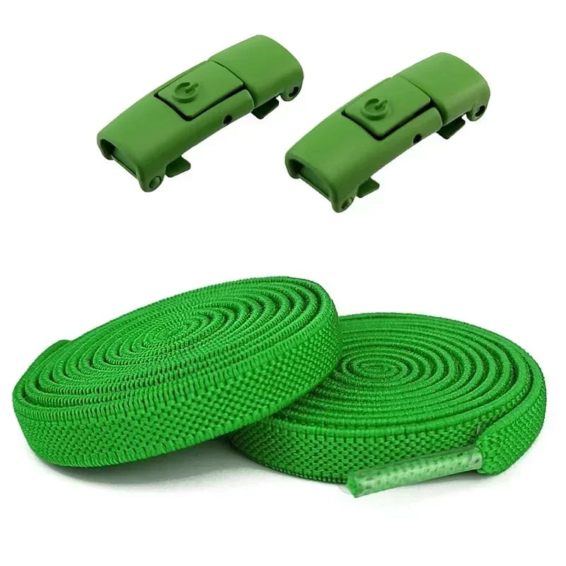Elastic No Tie Shoelaces - 2-Pair Flat Locking Laces for Kids & Adults Sneakers