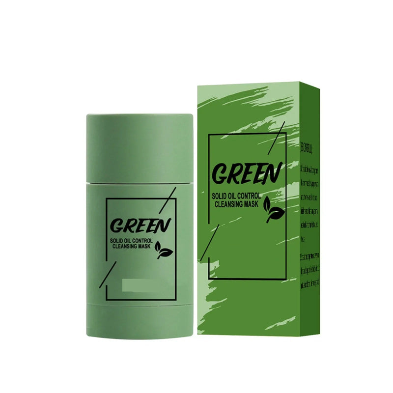 Green Tea Mud Mask Stick – Solid Oil-Control Formula for Deep Pore Cleansing, Skin Brightening, and Blackhead Removal Treatment