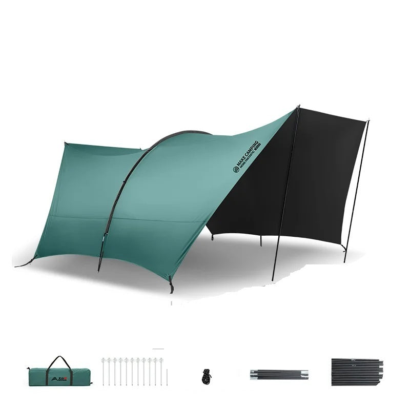 Foldable Tunnel Canopy Tent – UV-Resistant Rainproof Outdoor Shade with Silver Coating for Camping, Beach, or Backyard Shelter