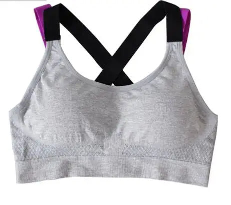 Shockproof Cross-Back Sports Bra – Push-Up, Breathable Workout Bra for Maximum Support During Running, Gym & Yoga Sessions