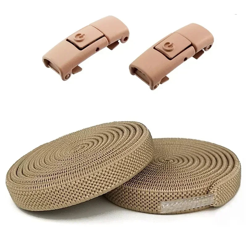 Elastic No Tie Shoelaces - 2-Pair Flat Locking Laces for Kids & Adults Sneakers