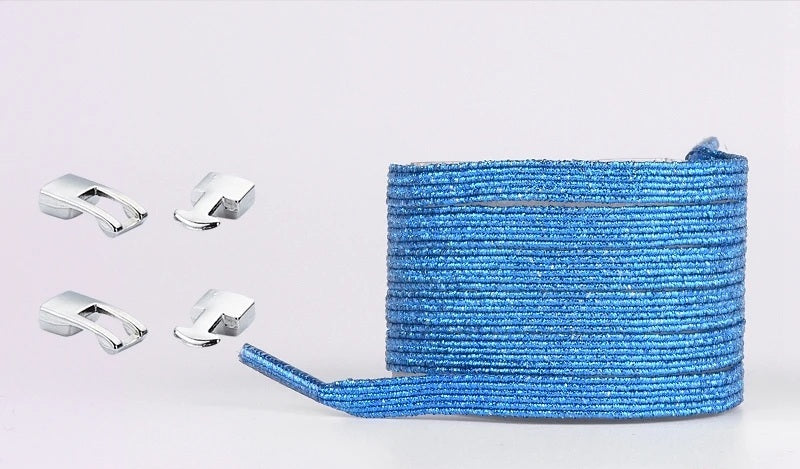 Elastic Shoelaces Sneakers - Colorful No-Tie Flat Laces with Metal Lock for Adults & Kids, Lazy Fit, Stylish Convenience