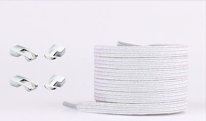 Elastic Shoelaces Sneakers - Colorful No-Tie Flat Laces with Metal Lock for Adults & Kids, Lazy Fit, Stylish Convenience