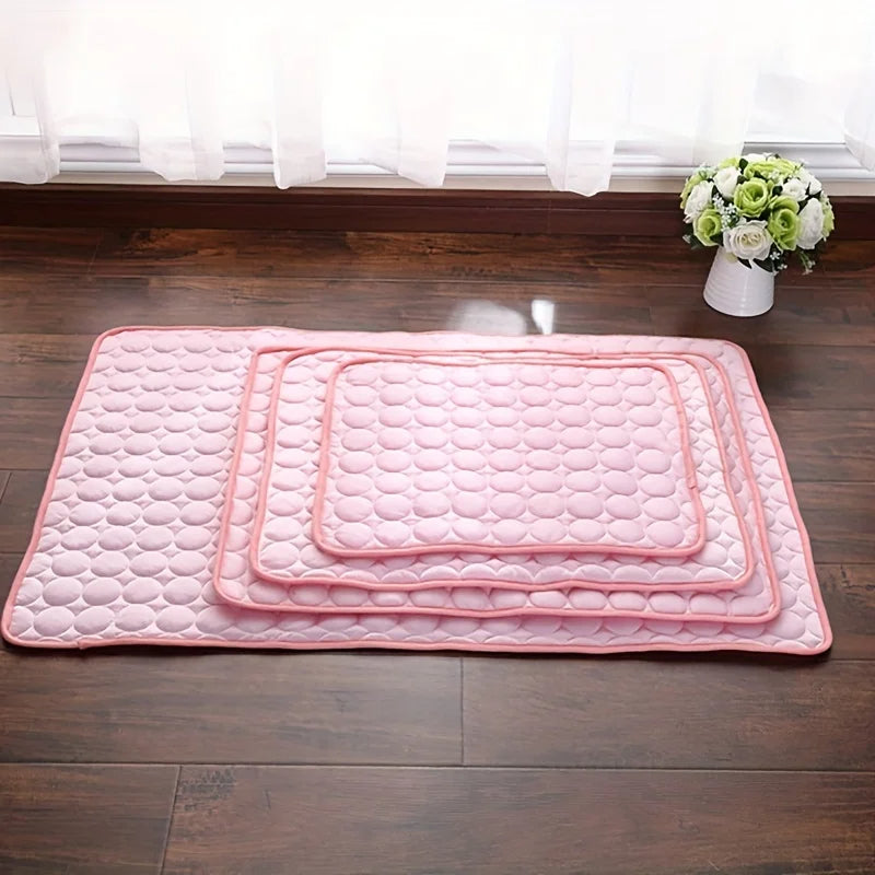 Cooling Pet Mat for Summer - 40in Ice Silk Sleep Pad for Dogs & Cats