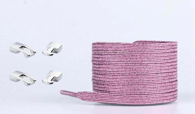 Elastic Shoelaces Sneakers - Colorful No-Tie Flat Laces with Metal Lock for Adults & Kids, Lazy Fit, Stylish Convenience