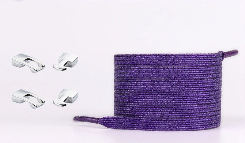 Elastic Shoelaces Sneakers - Colorful No-Tie Flat Laces with Metal Lock for Adults & Kids, Lazy Fit, Stylish Convenience