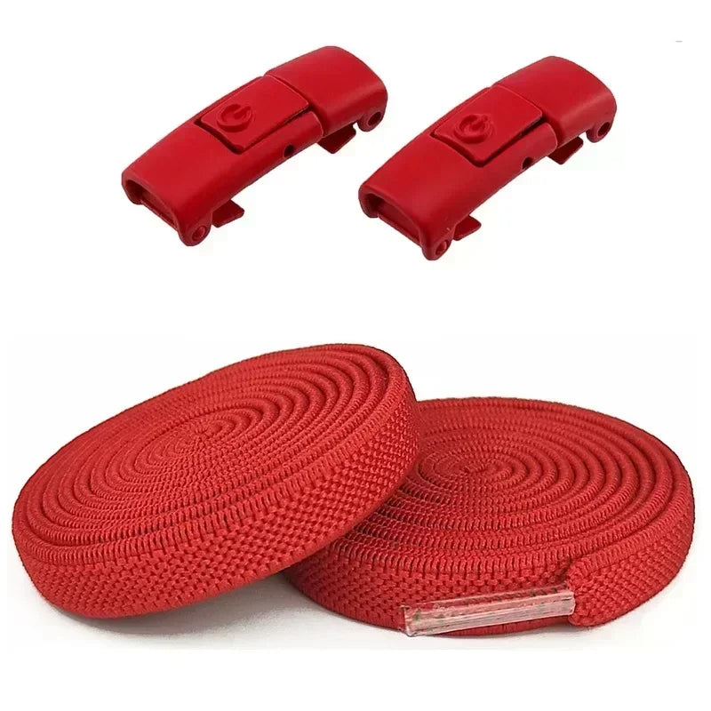 Elastic No Tie Shoelaces - 2-Pair Flat Locking Laces for Kids & Adults Sneakers