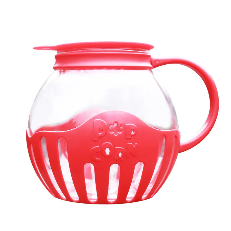 Microwave Glass Popcorn Popper with Silicone Lid – Safe Heat-Resistant Popcorn Maker for Quick, Healthy Snacking at Home