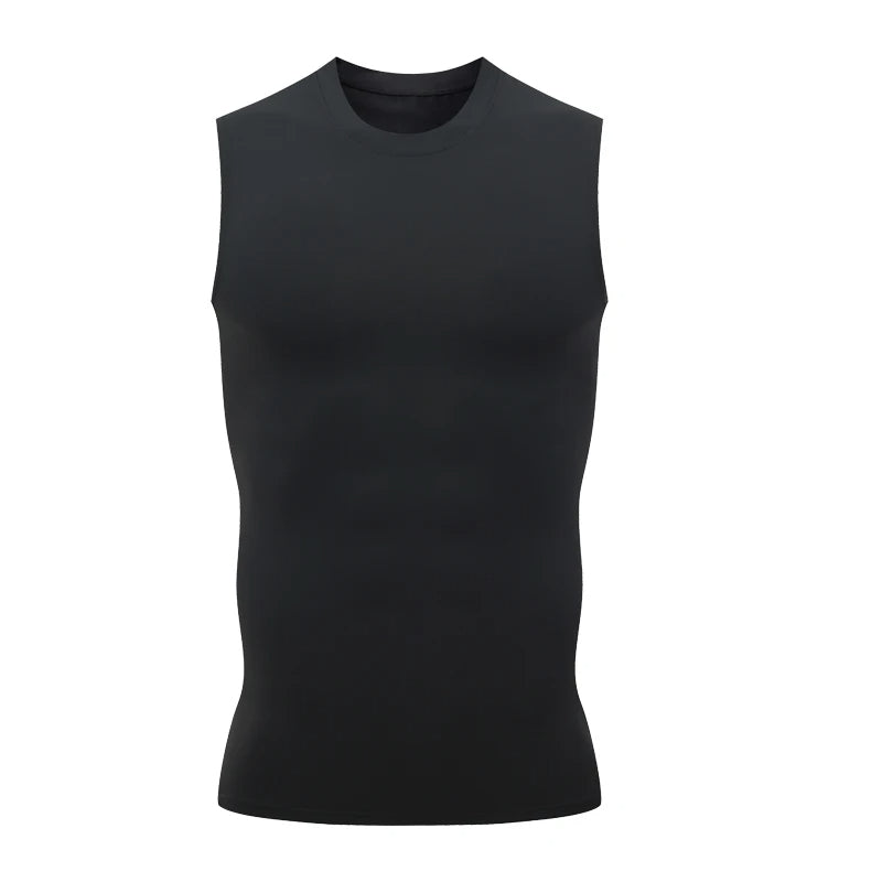 Sleeveless Men’s Compression Tank Top – Quick-Dry Muscle Vest for Gym, Fitness, Bodybuilding & Summer Sports Performance Confidence