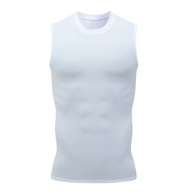 Sleeveless Men’s Compression Tank Top – Quick-Dry Muscle Vest for Gym, Fitness, Bodybuilding & Summer Sports Performance Confidence