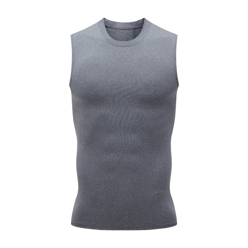 Sleeveless Men’s Compression Tank Top – Quick-Dry Muscle Vest for Gym, Fitness, Bodybuilding & Summer Sports Performance Confidence