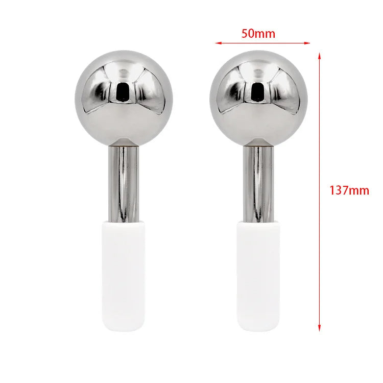 Rose Gold Skin Ice Globes – Cooling Stainless Steel Facial Rollers for Cold Therapy to Reduce Puffiness, Calm Skin, and Tighten Pores