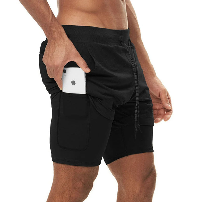 Quick-Dry Gym Training Shorts for Men – 2-in-1 Jogger Shorts with Built-in Liner for Summer Workouts, Jogging & Fitness Style