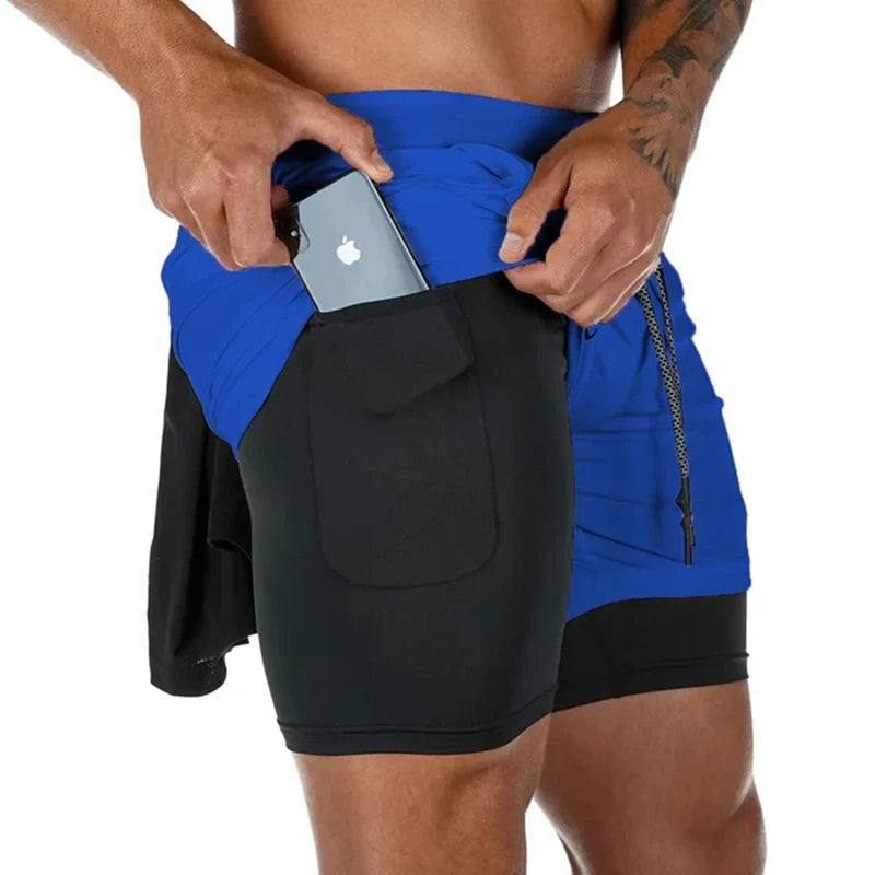 Quick-Dry Gym Training Shorts for Men – 2-in-1 Jogger Shorts with Built-in Liner for Summer Workouts, Jogging & Fitness Style