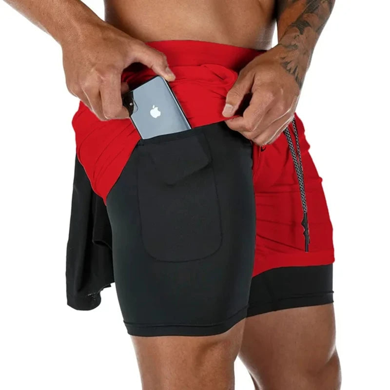 Quick-Dry Gym Training Shorts for Men – 2-in-1 Jogger Shorts with Built-in Liner for Summer Workouts, Jogging & Fitness Style