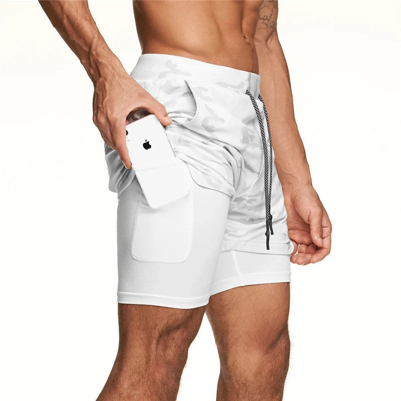 Quick-Dry Gym Training Shorts for Men – 2-in-1 Jogger Shorts with Built-in Liner for Summer Workouts, Jogging & Fitness Style
