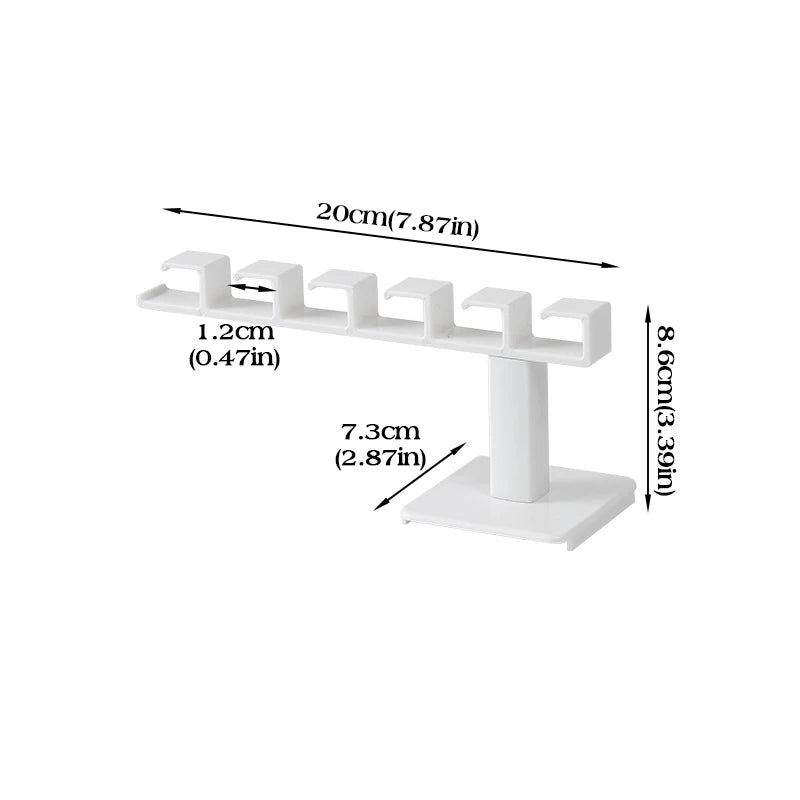 Wall-Mounted Hat Organizer - 6-Hook L Shaped Rack for Baseball Caps, Belts, and Accessories