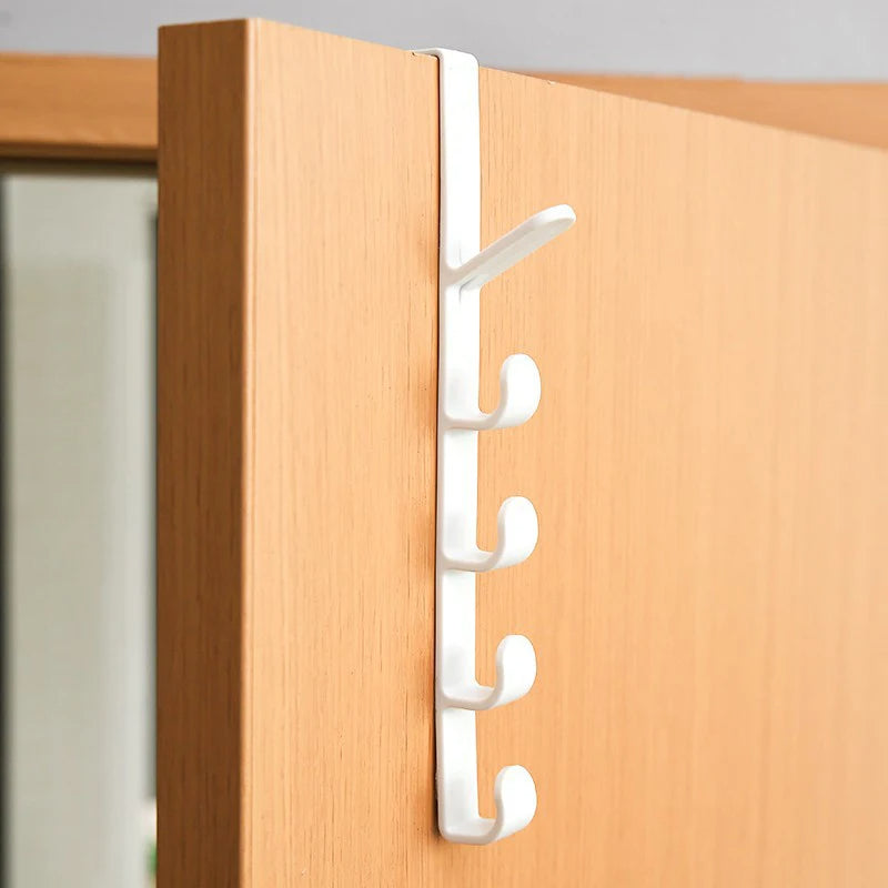 Wall-Mounted Hat Organizer - 6-Hook L Shaped Rack for Baseball Caps, Belts, and Accessories
