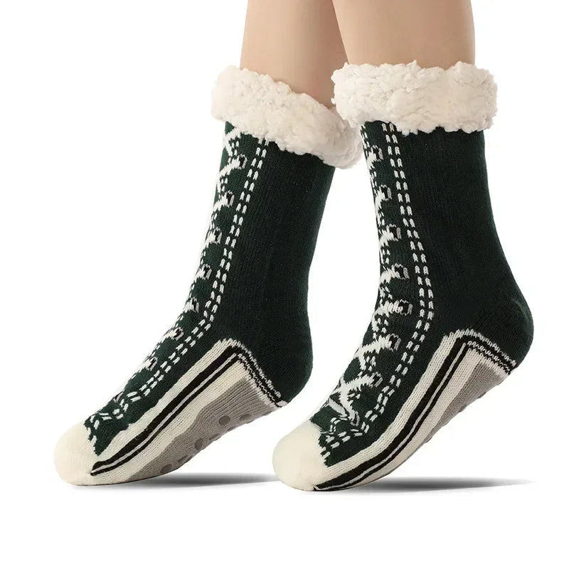 Non-Slip Fluffy Thermal Socks – Plush Home Socks for Women, Cozy Floor Gripper Slippers for Winter Comfort