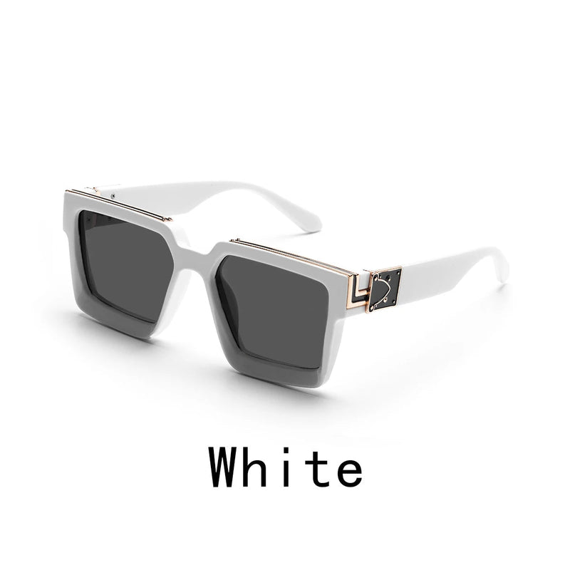 Retro Black Millionaire Shades – Luxury Designer Square Sunglasses for Men and Women, Trendy 2024 Style