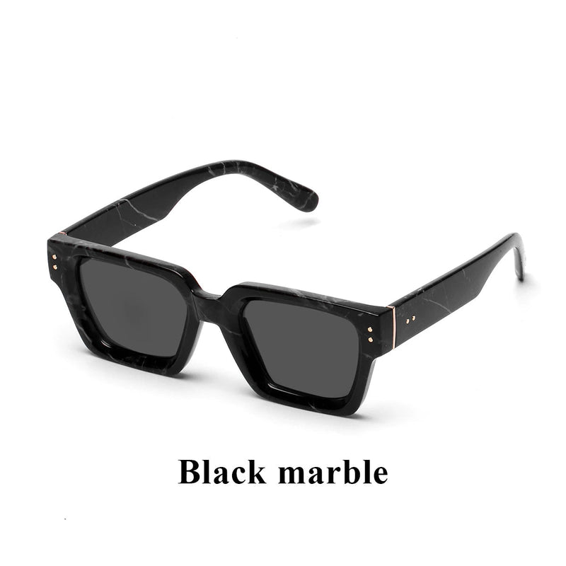 Retro Black Millionaire Shades – Luxury Designer Square Sunglasses for Men and Women, Trendy 2024 Style