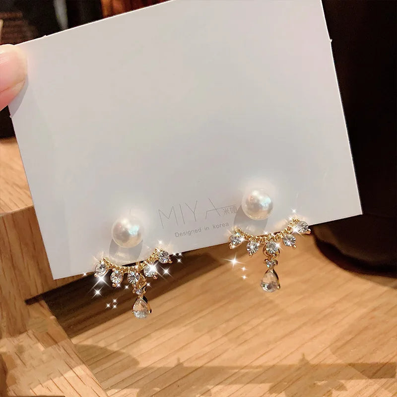 Crystal Star Tassel Dangle Earrings – Elegant Drop Jewelry with Micro-Set Sparkle for Glamorous Parties & Gifts