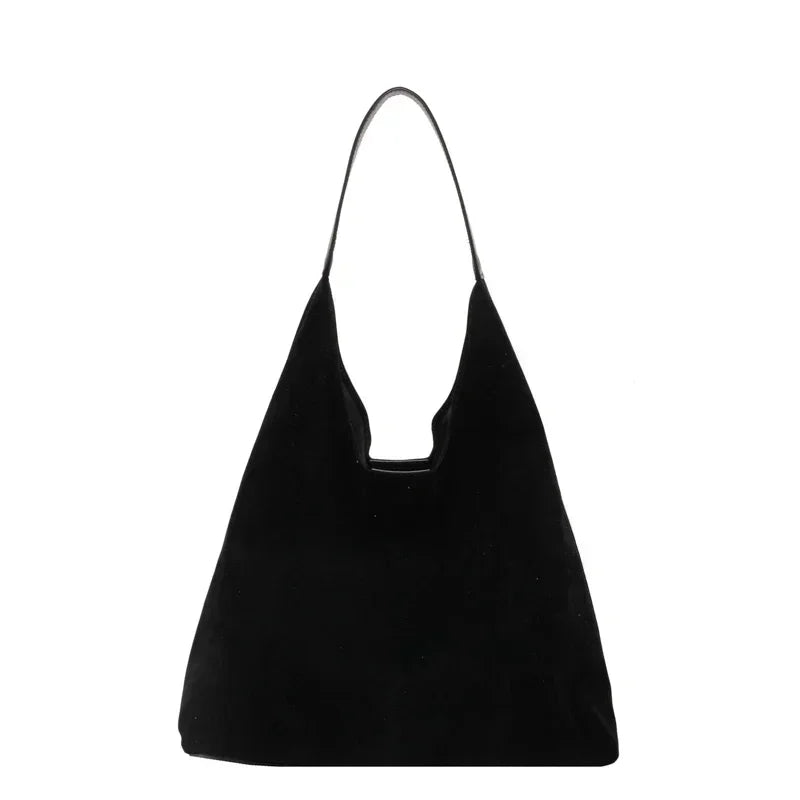 Velvet Zipper Shoulder Bag – Soft High-Capacity Handbag with Elegant Crossbody Style for Effortless Everyday Fashion