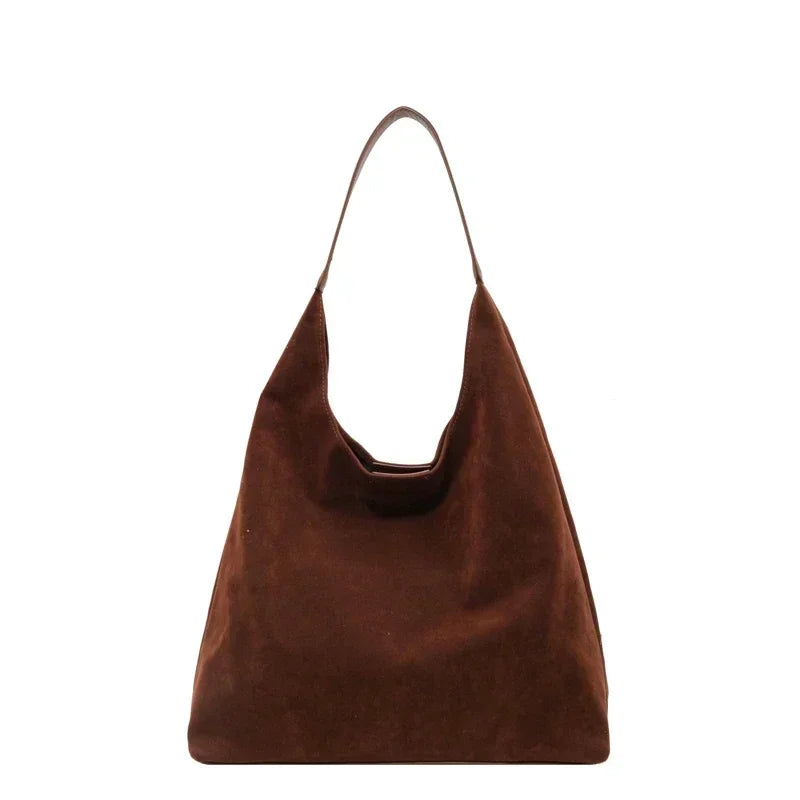 Velvet Zipper Shoulder Bag – Soft High-Capacity Handbag with Elegant Crossbody Style for Effortless Everyday Fashion