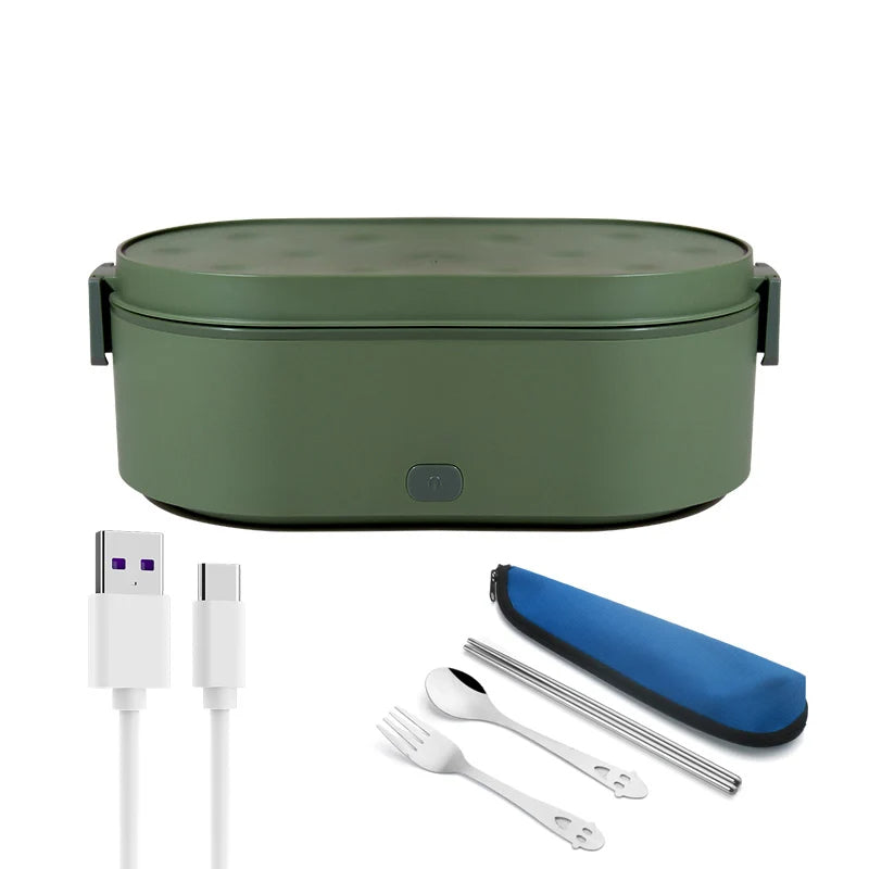 Portable USB Electric Heating Lunch Box – Car & Office Food Warmer for Students, 24V/12V/5V Heating Options