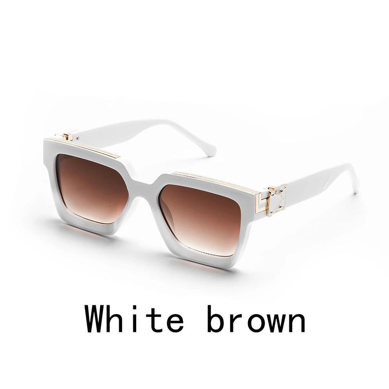 Retro Black Millionaire Shades – Luxury Designer Square Sunglasses for Men and Women, Trendy 2024 Style