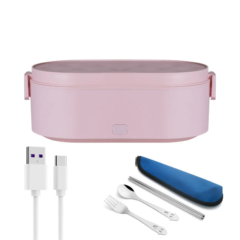 Portable USB Electric Heating Lunch Box – Car & Office Food Warmer for Students, 24V/12V/5V Heating Options