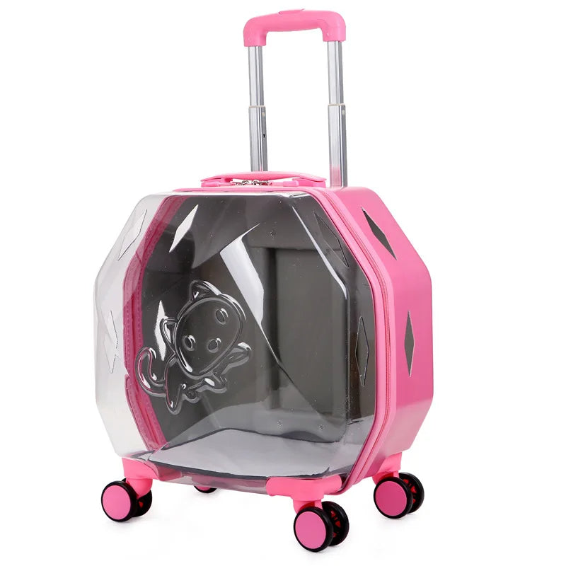 Transparent Pet Suitcase – Large Capacity Bubble Box for Stylish Pet Travel