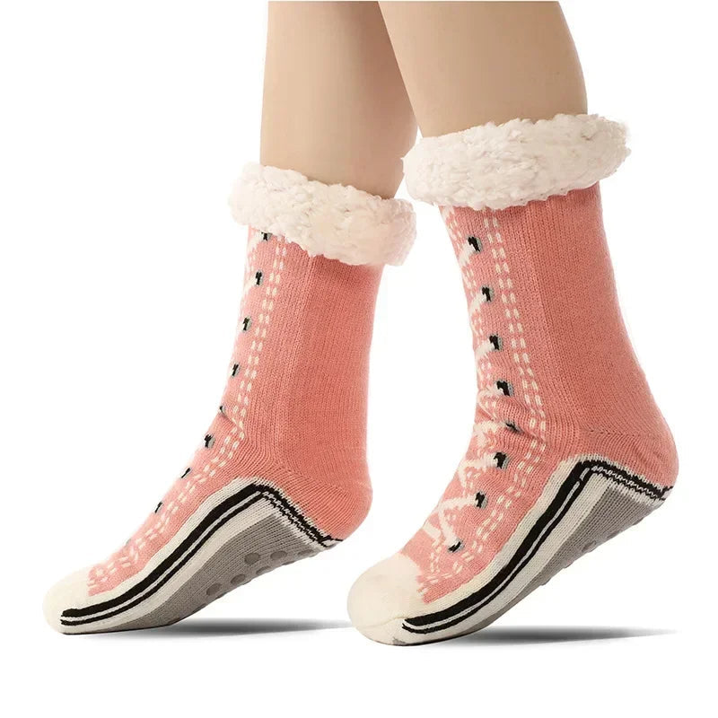 Non-Slip Fluffy Thermal Socks – Plush Home Socks for Women, Cozy Floor Gripper Slippers for Winter Comfort