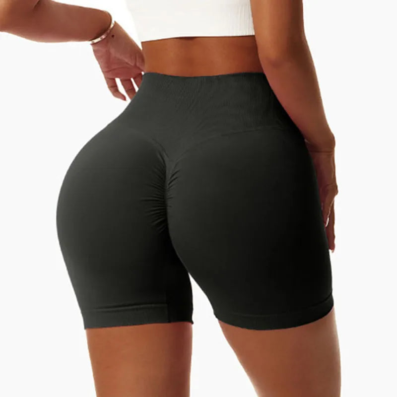 Tight Hip High-Waist Yoga Shorts – Seamless Quick-Dry Gym Tights for a Sculpted, Sexy Workout Look