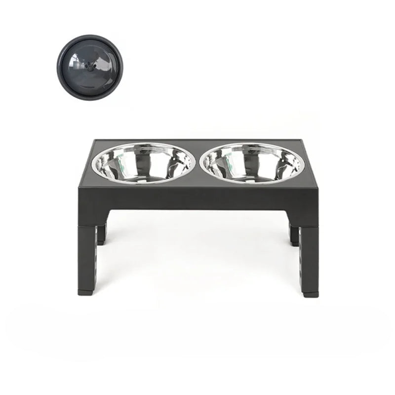Elevated Stainless Steel Pet Bowls – Neck Support Design to Prevent Overturning and Slow Feeding