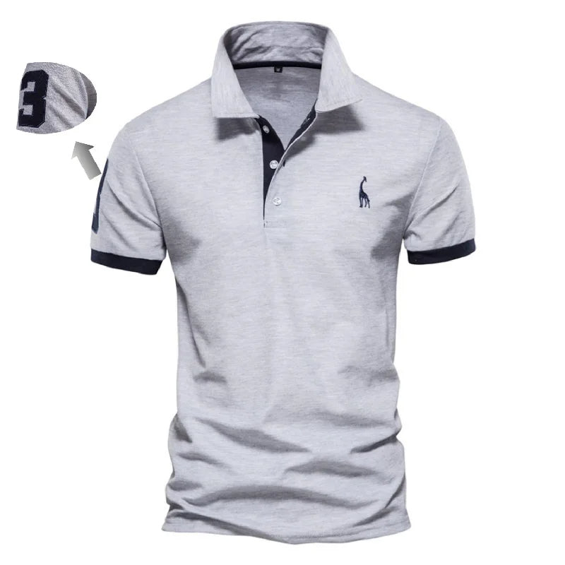 Embroidered Cotton Polo Shirts – Slim Fit Cotton Polos for Men with Casual Solid Color and Elegant Touch