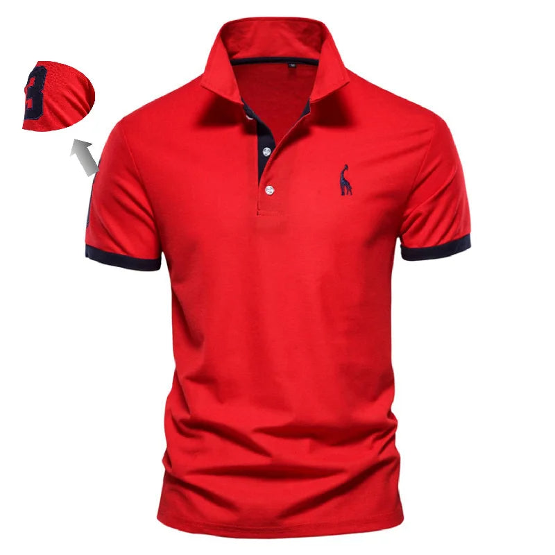 Embroidered Cotton Polo Shirts – Slim Fit Cotton Polos for Men with Casual Solid Color and Elegant Touch