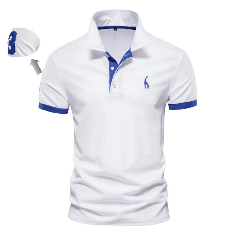 Embroidered Cotton Polo Shirts – Slim Fit Cotton Polos for Men with Casual Solid Color and Elegant Touch